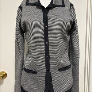 Armani Jeans  Nevy and White Striped Sweater Made in Italy. Cotton.
